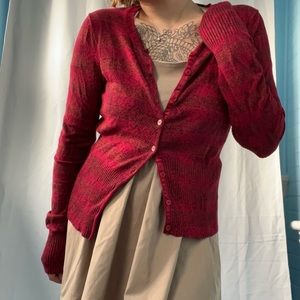 EXPRESS snakeprint stripe SPARKLY RED SWEATER super fashionable